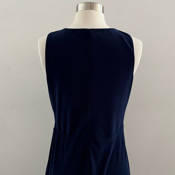 Superfoxx California Dreams Faux Wrap Dress Sleeveless Draped Navy Blue Medium - Picture 13 of 13